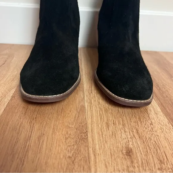 Madewell Bryce Black Suede Leather Ankle Heel Boots Shoes Women