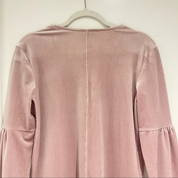 Madewell Velvet Balloon-Sleeve Dress in Lilac (XXS)