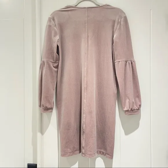 Madewell Velvet Balloon-Sleeve Dress in Lilac (XXS)