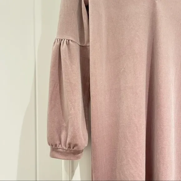 Madewell Velvet Balloon-Sleeve Dress in Lilac (XXS)