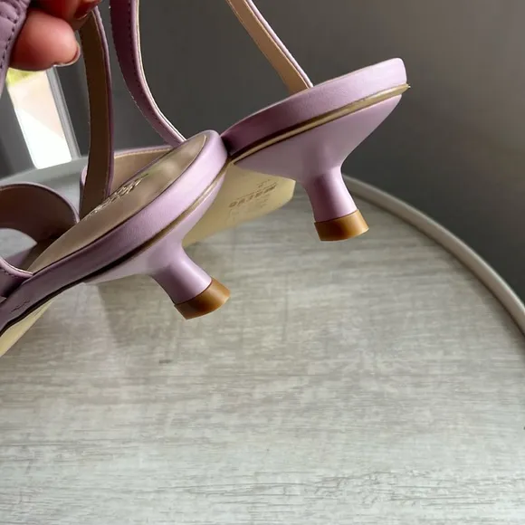 Maeve Square-Toe Slingback Kitten Heels