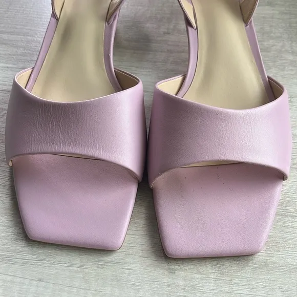 Maeve Square-Toe Slingback Kitten Heels