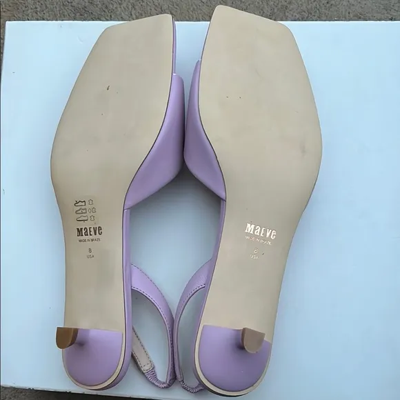 Maeve Square-Toe Slingback Kitten Heels