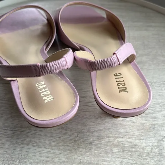 Maeve Square-Toe Slingback Kitten Heels