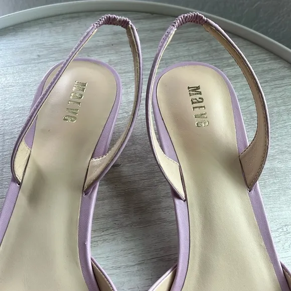 Maeve Square-Toe Slingback Kitten Heels