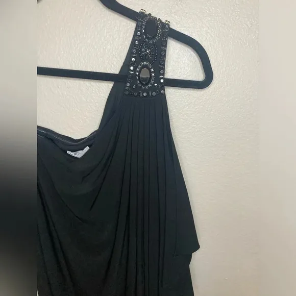 Maggy London Elegant Black One Shoulder Dress Size 14