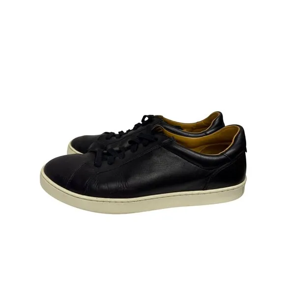 Magnanni Men's Shoes Sneakers Costa Lo Low Top Black Leather 24441 Size US 10