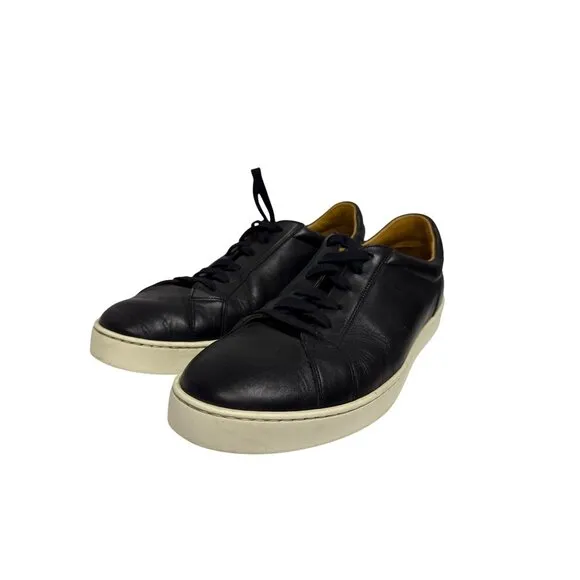Magnanni Men's Shoes Sneakers Costa Lo Low Top Black Leather 24441 Size US 10
