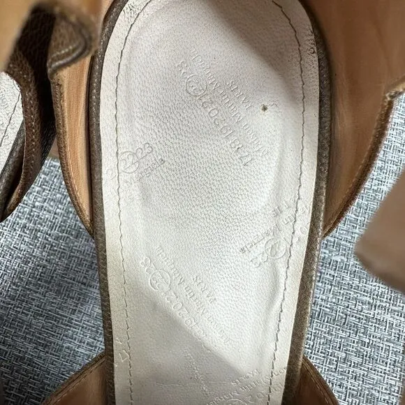 Maison Martin Margiela Pebble Leather Cut Out‎ Heels Sandals Womens Sz 41 Brown