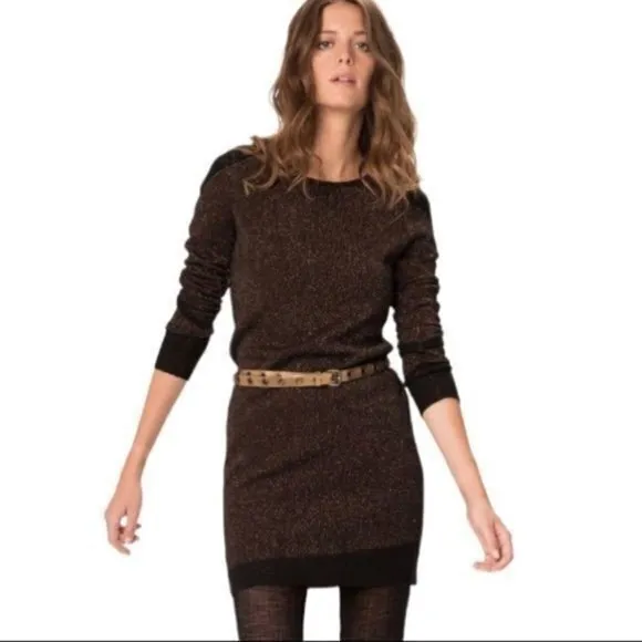 Maje Metallic Sweater Dress