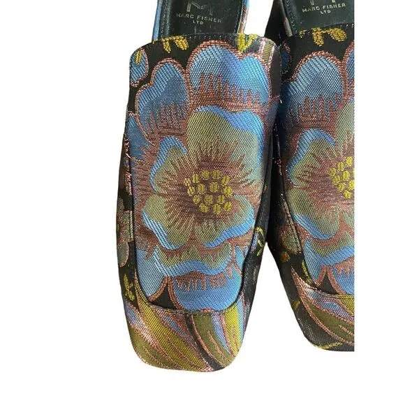 𝅺MARC Fisher Ltd Lailey floral slip on mule shoes size 7
