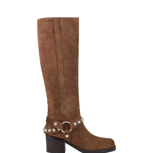 Marc Fisher LTD Women's Ofida Mid Calf Boot, Dark Natural Leather, 8