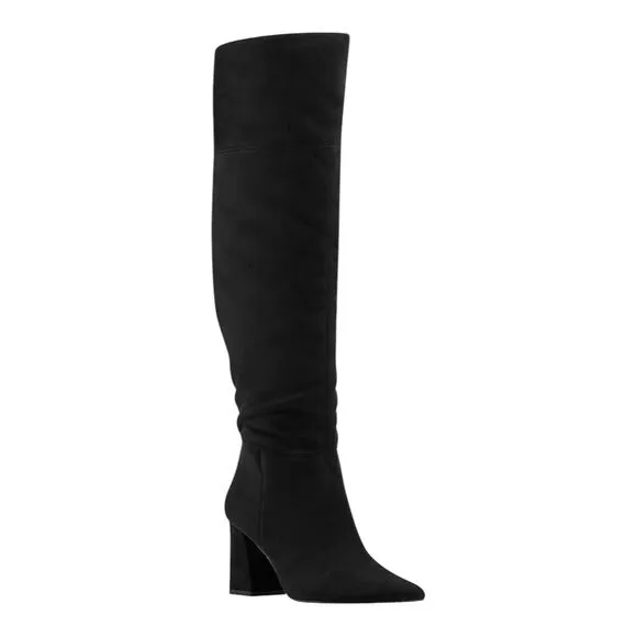 Marc Fisher Women's Garwin Pointy Toe Wide Calf Dress Boots Black Size 9 1/2