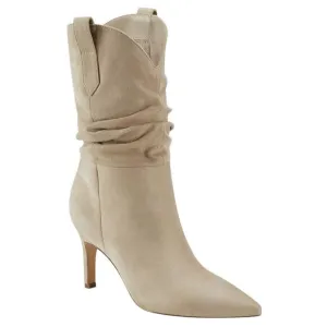 Marc Fisher Women's Gienna Stiletto Heel Dress Cowboy Boots Biege Size 5 1/2