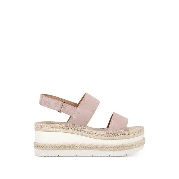 MARC FISHER Womens Pink 2&quot; Platform Double Band Gallia Wedge Shoes 9.5 M