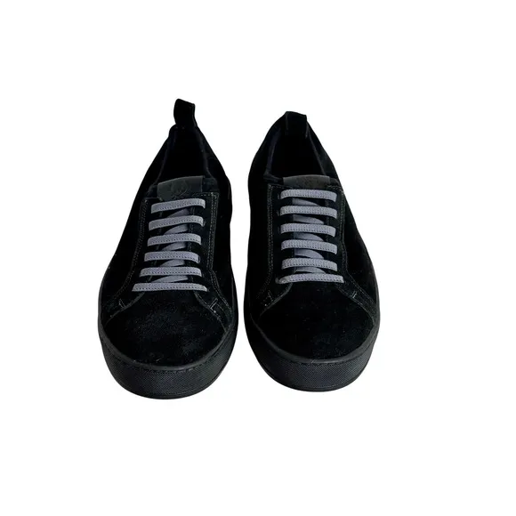 Martin Dingman Suede Leather Sneakers Casual Shoes Black Lace Up Sz 8.5