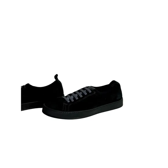 Martin Dingman Suede Leather Sneakers Casual Shoes Black Lace Up Sz 8.5