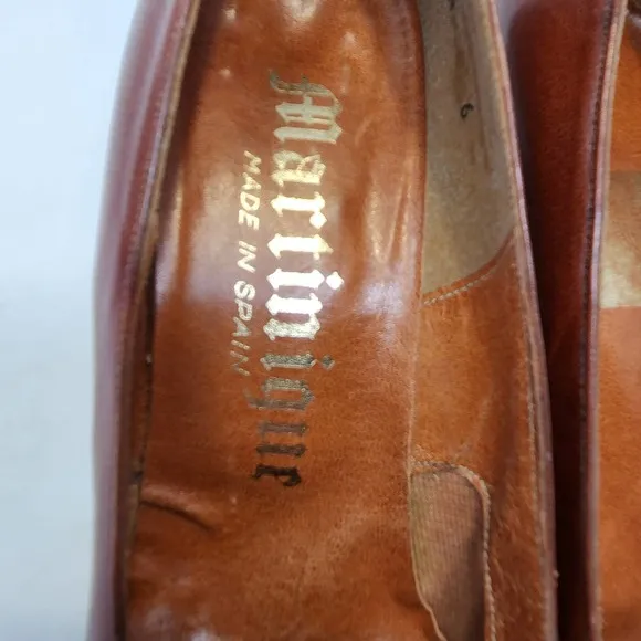 Martinique Womens Vintage Wedge Heels 6N Brown Leather Snake Skin Slip On Shoes