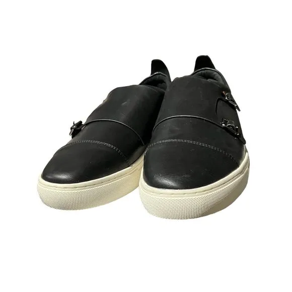 Matt And Nat Shoes Mens 10 Black Oscar Vegan Sneakers Buckle Slip On