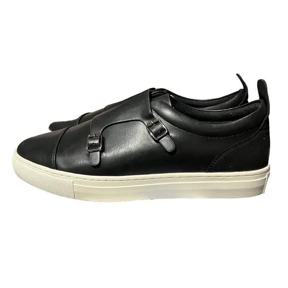 Matt And Nat Shoes Mens 10 Black Oscar Vegan Sneakers Buckle Slip On