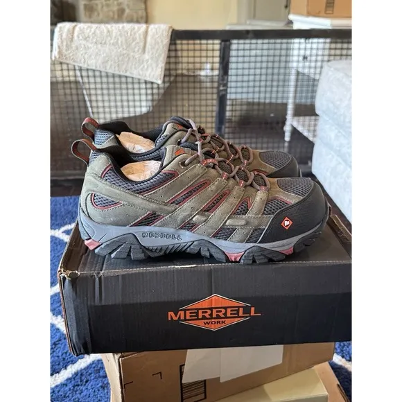 Men Sneakers Athletic Shoes Merrell Work Moab Vertex Vent Composite Toe Size 10