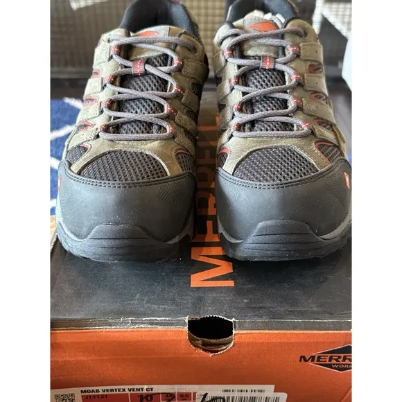Men Sneakers Athletic Shoes Merrell Work Moab Vertex Vent Composite Toe Size 10