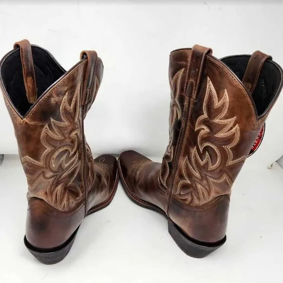 Men's 11.5 Laredo Breakout square toe dress western boots in Rust Brown 68354