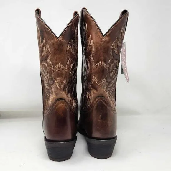 Men's 11.5 Laredo Breakout square toe dress western boots in Rust Brown 68354