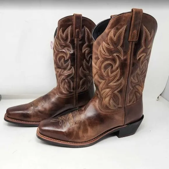 Men's 11.5 Laredo Breakout square toe dress western boots in Rust Brown 68354