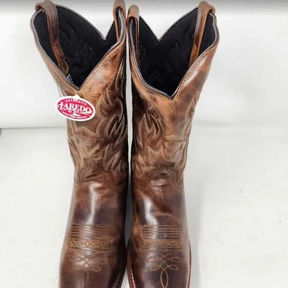 Men's 11.5 Laredo Breakout square toe dress western boots in Rust Brown 68354