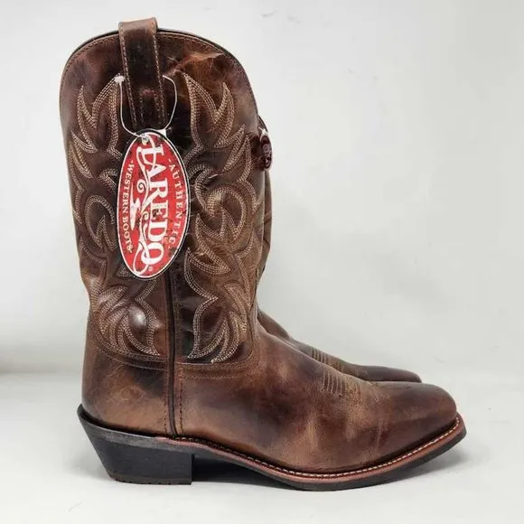 Men's 11.5 Laredo Breakout square toe dress western boots in Rust Brown 68354