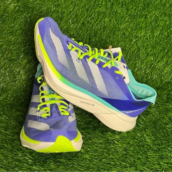 Mens Adidas Adizero Adios Pro 3 Blue Neon Running Shoes - ID3635