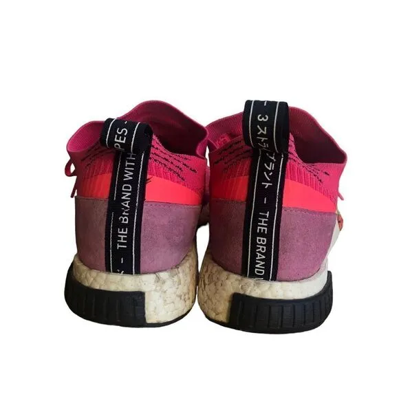 Men's Adidas NMD_Racer Primeknit Solar Pink/Core Black Running Shoes Size 9.5