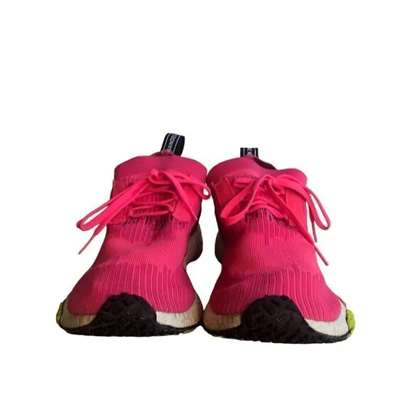 Men's Adidas NMD_Racer Primeknit Solar Pink/Core Black Running Shoes Size 9.5