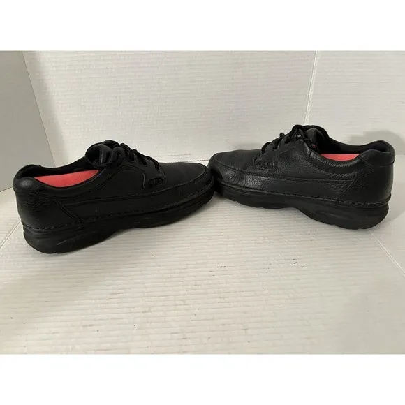 Men's Black Leather Casual Oxfords Nunn Bush Comfort Gel Sz 7