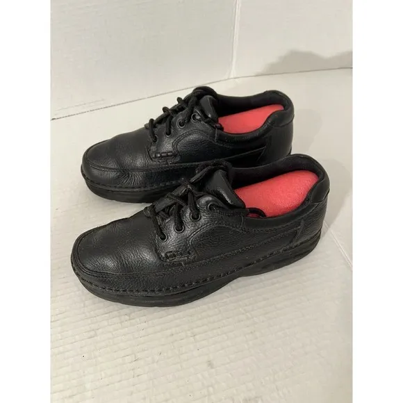 Men's Black Leather Casual Oxfords Nunn Bush Comfort Gel Sz 7