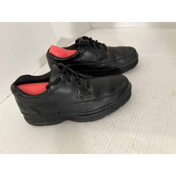 Men's Black Leather Casual Oxfords Nunn Bush Comfort Gel Sz 7