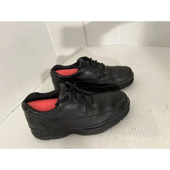 Men's Black Leather Casual Oxfords Nunn Bush Comfort Gel Sz 7