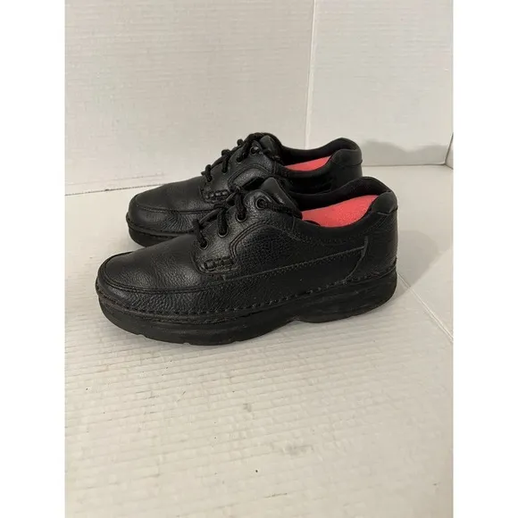 Men's Black Leather Casual Oxfords Nunn Bush Comfort Gel Sz 7