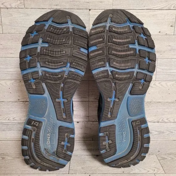 Men's Brooks Ghost 14 Black Blue Running Sneakers Shoes Size 14