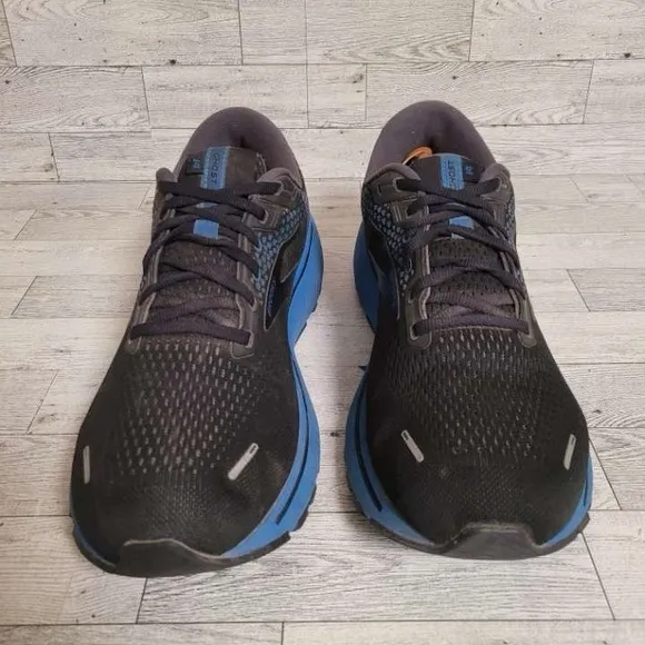 Men's Brooks Ghost 14 Black Blue Running Sneakers Shoes Size 14