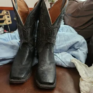 Men's Corral Handcrafted LIZARD Black Western Cowboy Boots Size 8D
