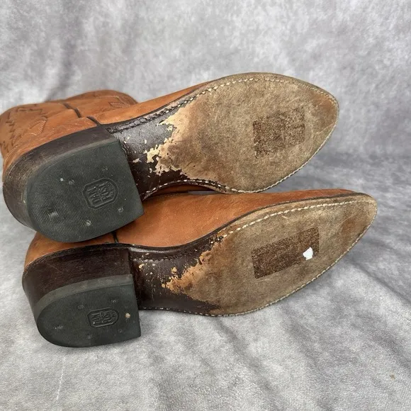 Men's Dan Post Marlboro 9.5 EW Cognac Western Cowboy Dress Boots Wide P2551