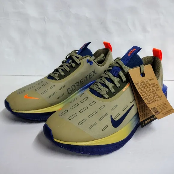 Men's Nike ReactX Infinity RN 4 GTX Olive Blue Running Shoes HQ3222 276 Size🔥