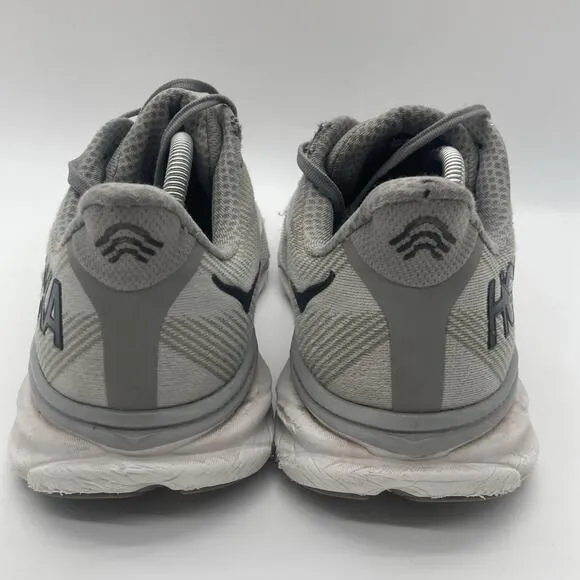 Mens Size12.5 2E Hoka Clifton 9 Harbor Mist Black Grey Running Shoes Sneakers