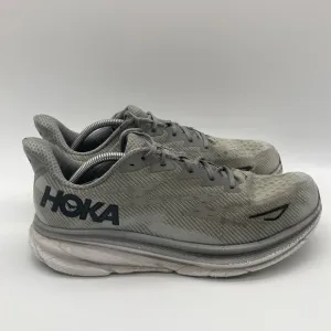 Mens Size12.5 2E Hoka Clifton 9 Harbor Mist Black Grey Running Shoes Sneakers