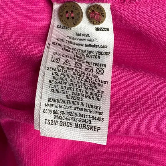 Men’s Ted Baker Pink Two Toned Norskep Polo Shirt Size 7