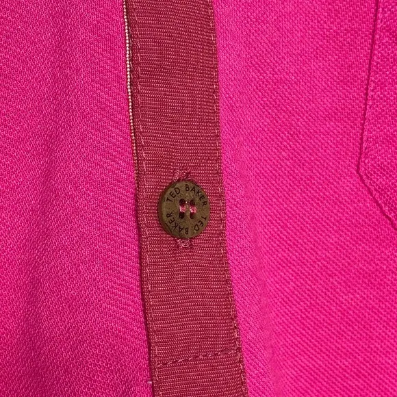 Men’s Ted Baker Pink Two Toned Norskep Polo Shirt Size 7