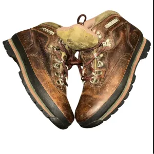Men's Timberland Euro Hiker Mid Brown Full Grain Leather Hiking Boots