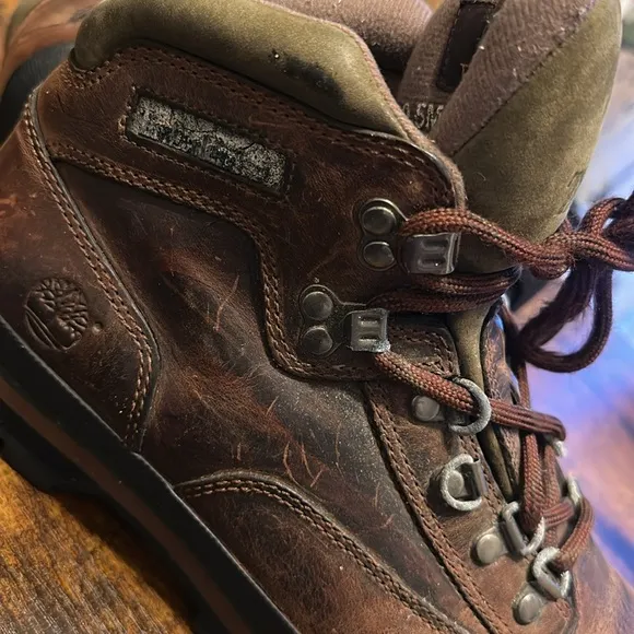 Men's Timberland Euro Hiker Mid Brown Full Grain Leather Hiking Boots
